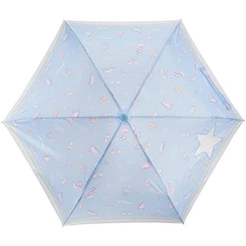 クラックス 折りたたみ傘 折傘 窓開き 50cm 子供用 キッズ ファンタスティック ユニコーン ライトブルー 50cm 数量は多い