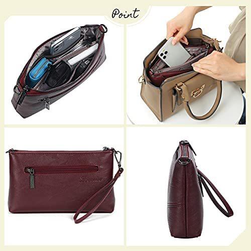 レディース ショルダー バッグ 多機能 斜めがけ クロスボディ サコッシュ クラッチ お財布 ショルダー 整理 便利 軽量 財布 スマホ レッド 高品質の人気