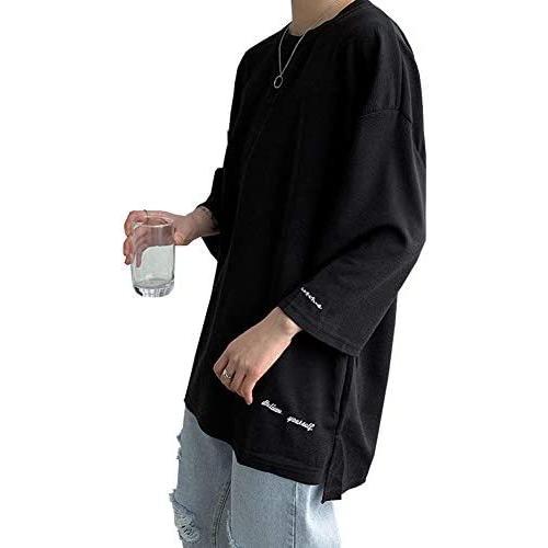 メンズファッション 最大00円引き マラソン期間 Tシャツ メンズ 七分袖 無地 メンズ グtシャツ ゆったり 大きいサイズ ファッション 柔らかい 快適 春夏秋 13 黒 M Olyxttvdtb Www Boulevardrestaurants Com