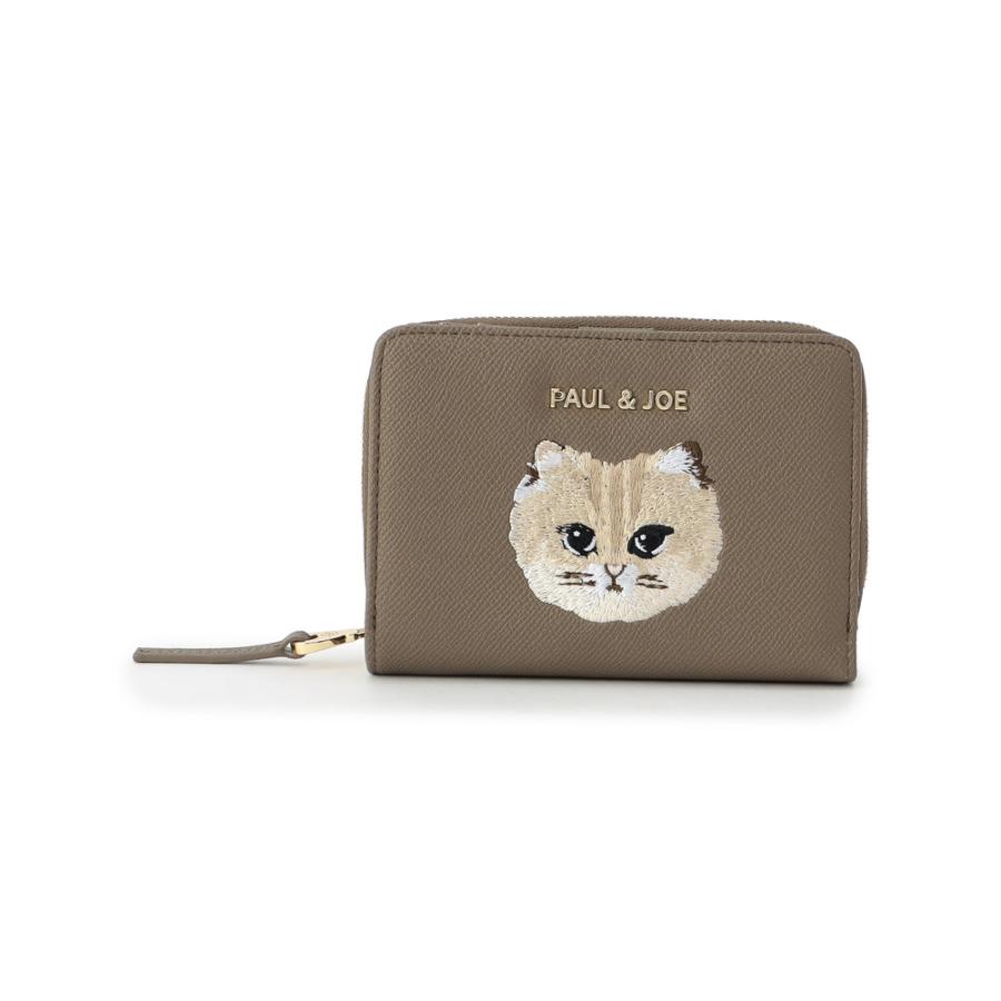 PAUL＆JOE ポールアンドジョー 財布 ねこ キャット刺繍 ネイビー ジップ PAUL＆JOE ポールアンドジョー 財布 ねこ キャット刺繍 ネイビー