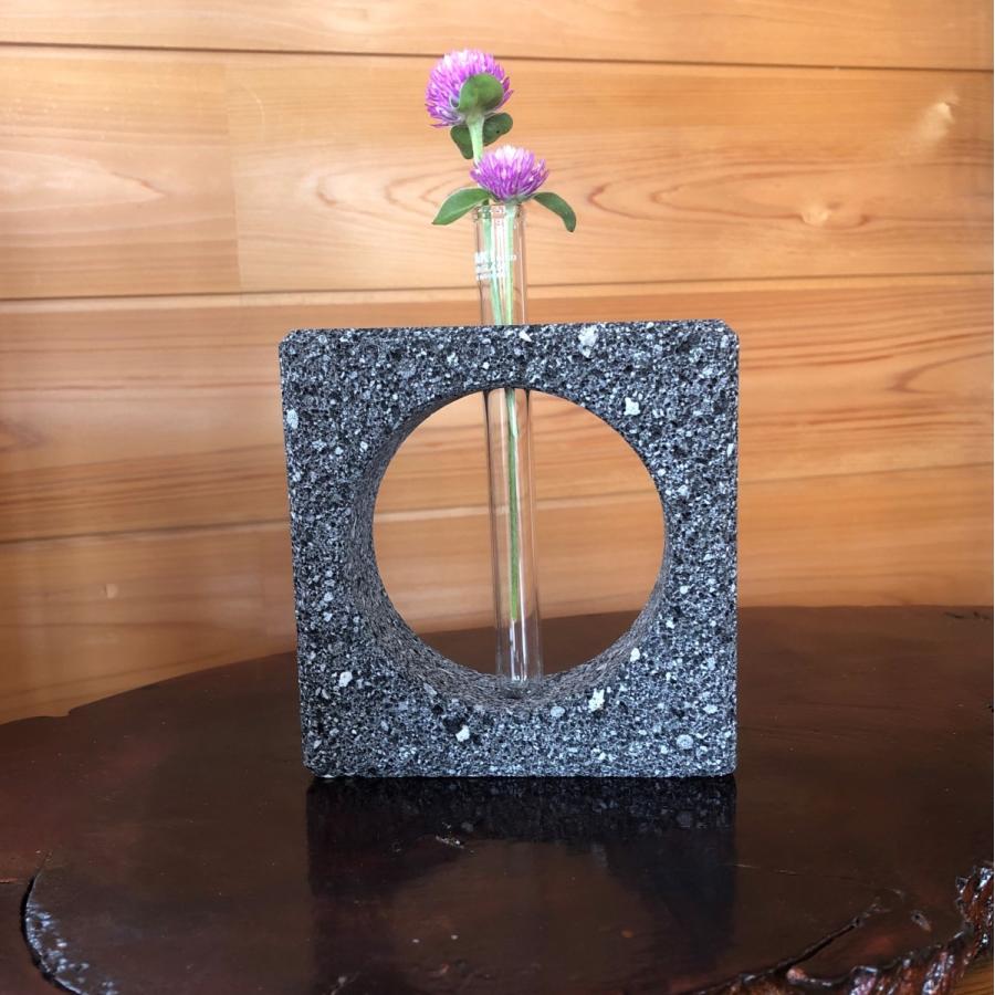 花瓶 溶岩石デザイン一輪挿し角 インテリアに 一輪 花 ドライフラワー