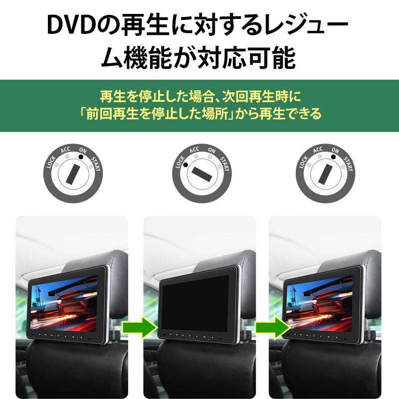 ヘッドレストモニター 2台セット 9インチDVDプレーヤー DVD内蔵 リア 