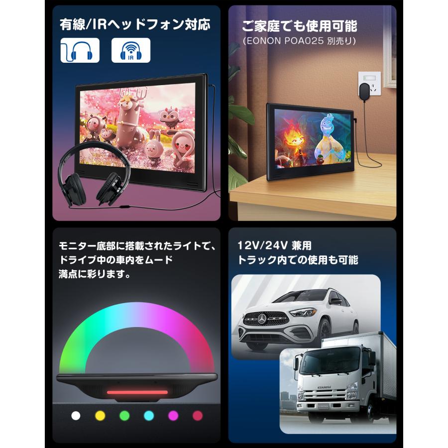 Eonon ヘッドレストモニター DVDプレーヤー センターブラケットセット