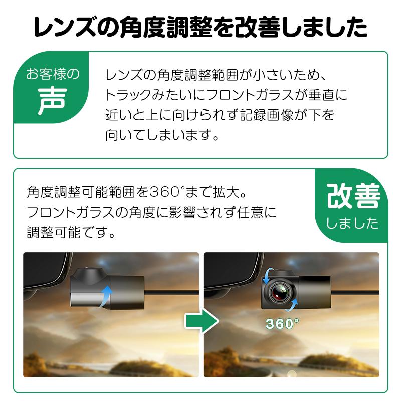 Eonon トラック適用 360°可動 ドライブレコーダー コンパクト