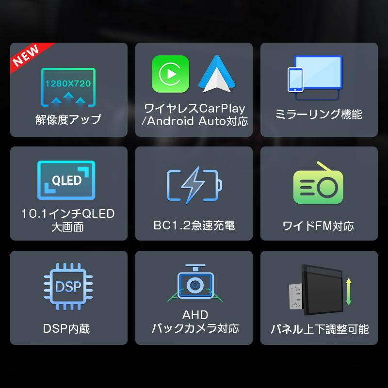 ディスプレイオーディオ カーオーディオ ナビ カーナビ 10.1インチ 2DIN ブルートゥース Bluetooth ナビゲーション carplay android auto 1年保証(X3J-PLUS)｜sunbobo-jp｜03