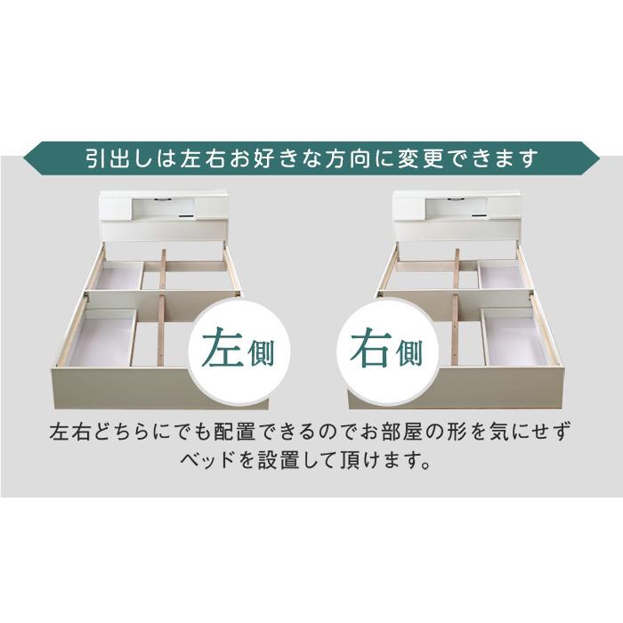 ベッド セミダブル ベッドフレーム 収納 セミダブルベッド 安い 収納