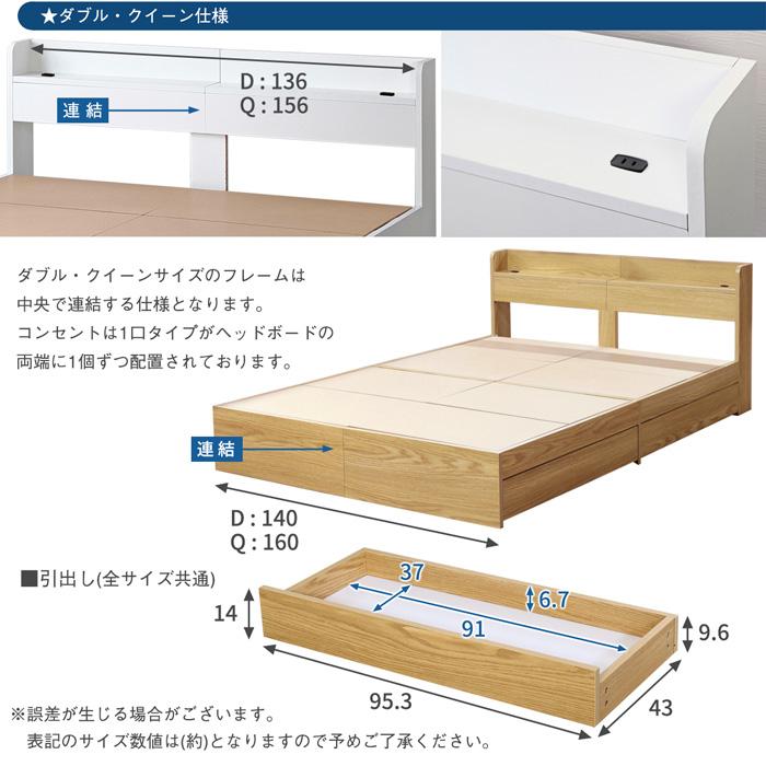 クイーンベッド マットレス付き 安い 収納 クイーンサイズ ベッド マットレス付き 収納付き ポケットコイルマットレス付き 80サイズ２枚組｜sunbridge-webshop｜12