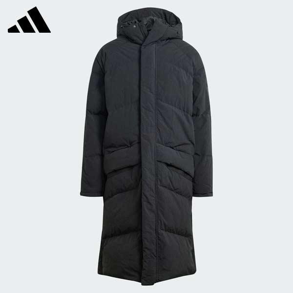 ダックダウン コート アディダス メンズ ビッグバッフルコート ロング  