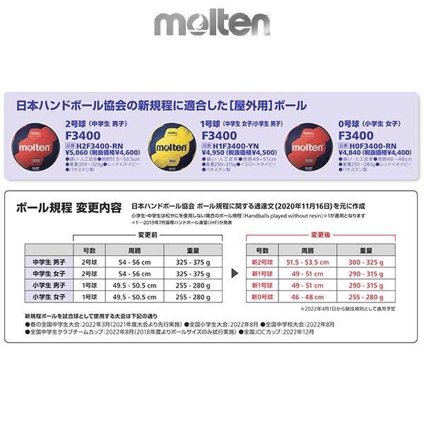 molten（モルテン） ハンドボール 新0号球 屋外用 F3400 H0F3400-RN