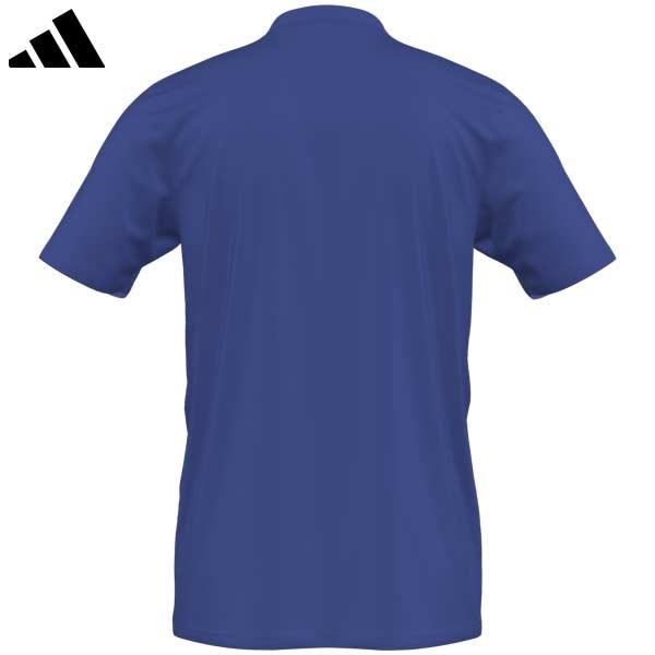 00's adidas サッカーゲームTシャツ M 青 黒 紺 新品未使用 ✓新品タグ付き adidas センターロゴ サッカー ゲーム シャツ