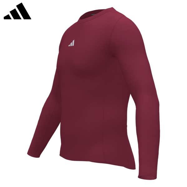 adidas 赤 長袖 サッカーウェア HTK adidas（アディダス） ウェア インナーシャツ サッカー Techfit