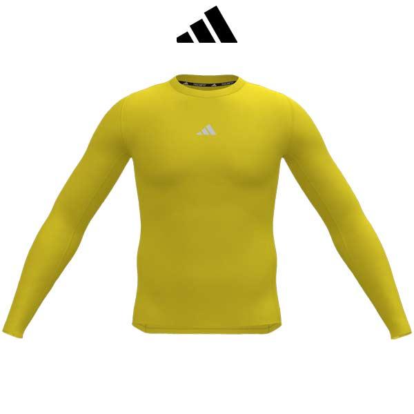  イエロー 長袖 アディダス サッカーシャツ adidas（アディダス） ウェア インナーシャツ サッカー Techfit