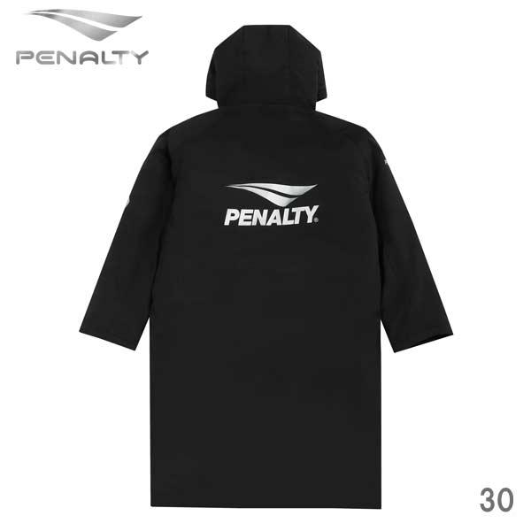 PENALTY サッカー用ベンチコート 黒 PENALTY（ペナルティ） サッカー フットサル ウエア ロングコート ユニ
