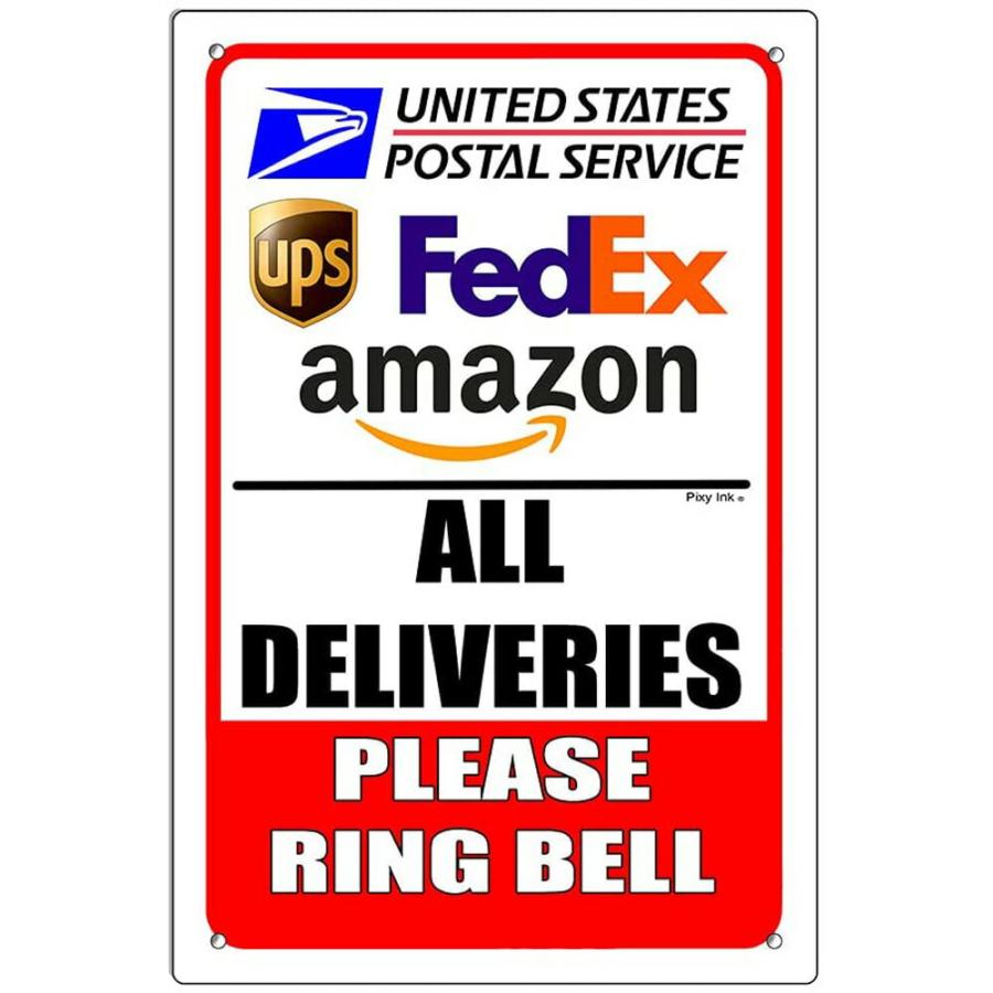 DeliverySign（タテ看板） ALL DELIVERIES PLEASE RING BELL アメリカ製 サインボード DS-V | 