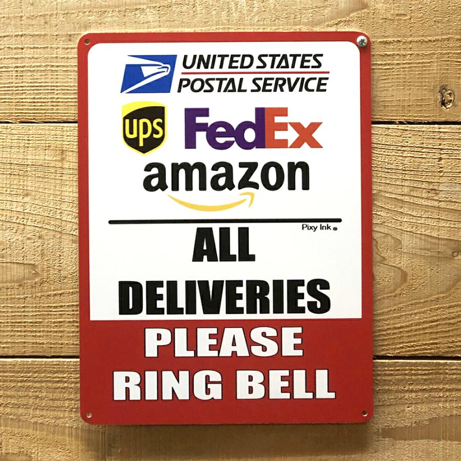 DeliverySign（タテ看板） ALL DELIVERIES PLEASE RING BELL アメリカ製 サインボード DS-V |  | 01