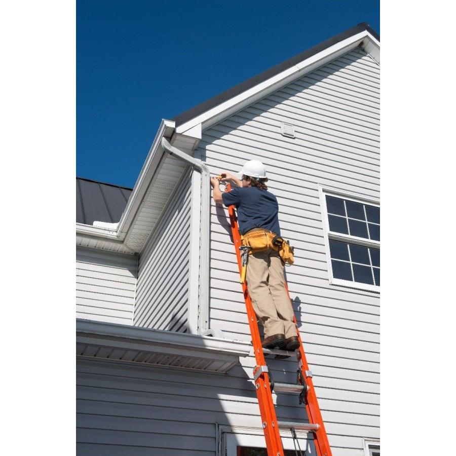 Louisville Ladder（ルイビルラダー） ファイバー2連はしご[オレンジ]耐荷重135kg【16ft（480cm）】 FE3216 ...
