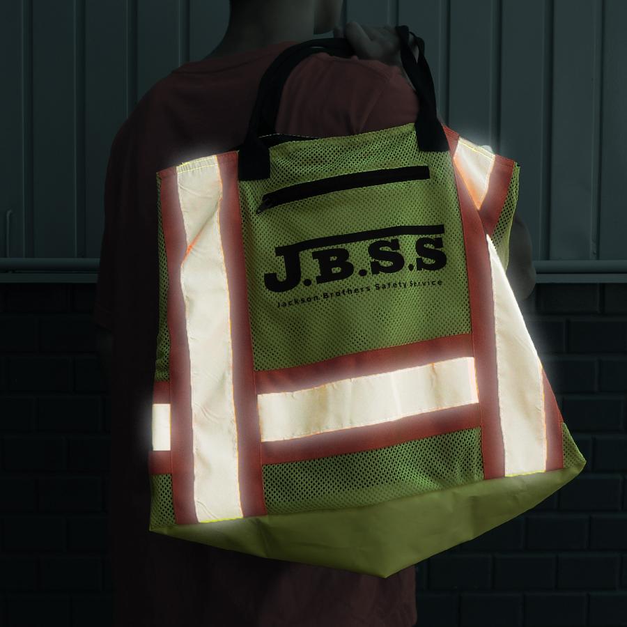 JBSS】 Hi-VisハードハットBAG リフレクター 安全反射板付バッグ 蛍光