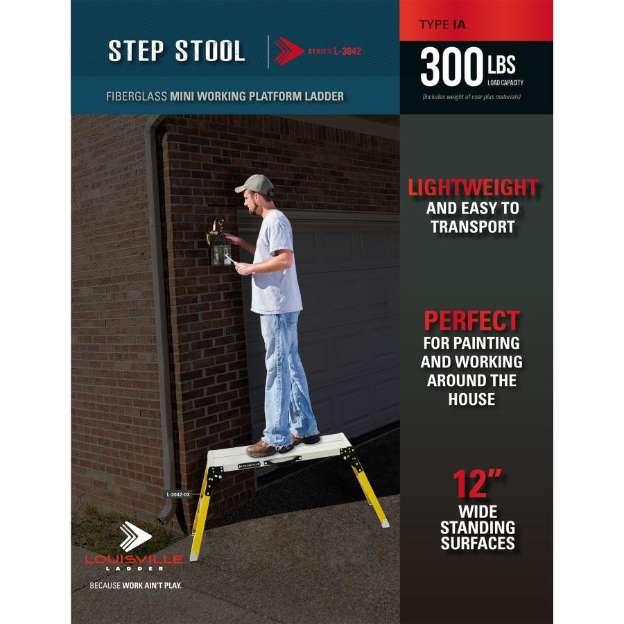 Louisville Ladder（ルイビルラダー） ファイバー モバイルプラットフォーム 耐荷重135kg 足場台ステップ L3042