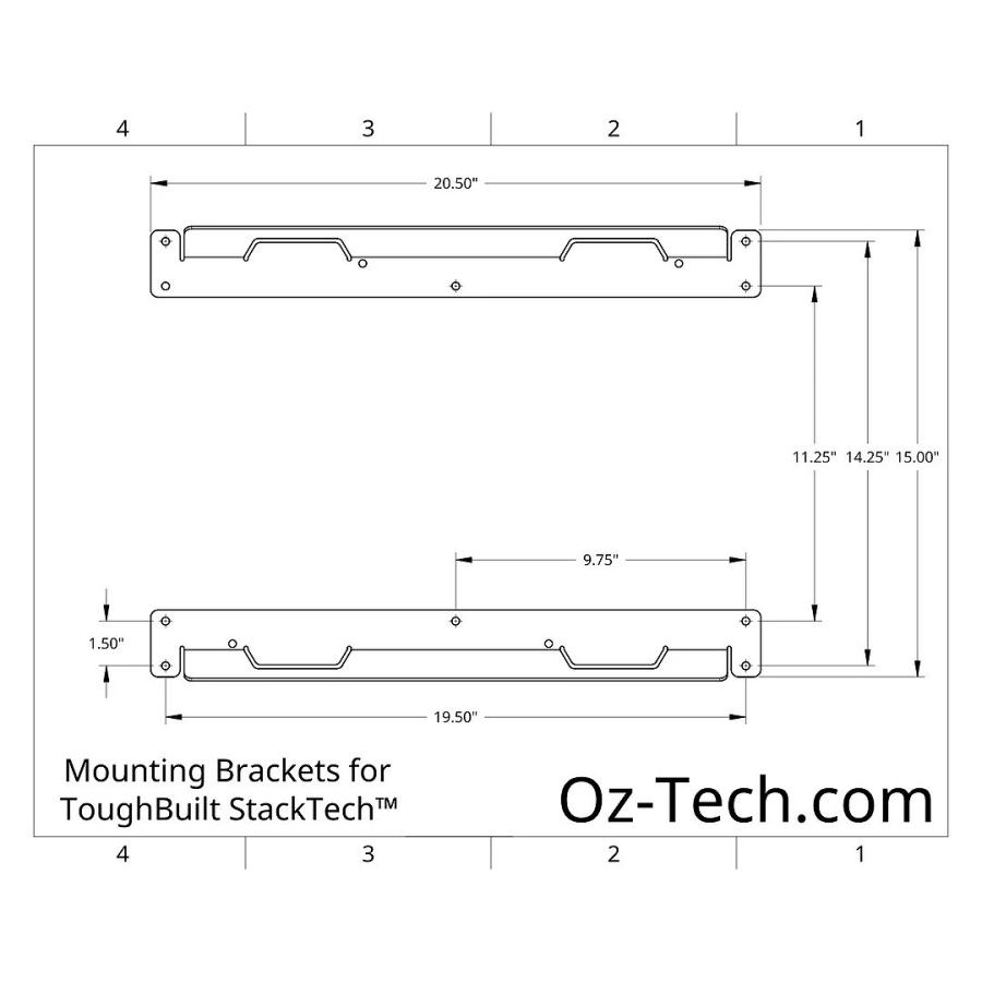 OZ-TECH（オズテック）アルミマウントブラケット【フル】（2PC