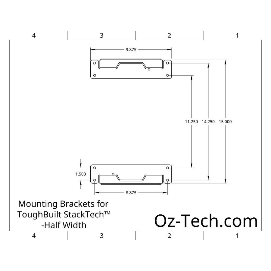 OZ-TECH（オズテック）アルミマウントブラケット ハーフ(2PC