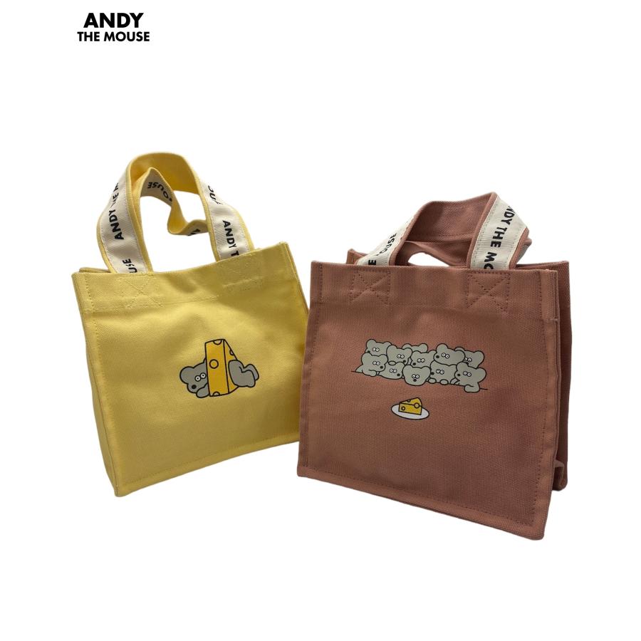 ANDY THE MOUSE ロゴテープミニランチバッグ イエロー ピンク おしゃれ
