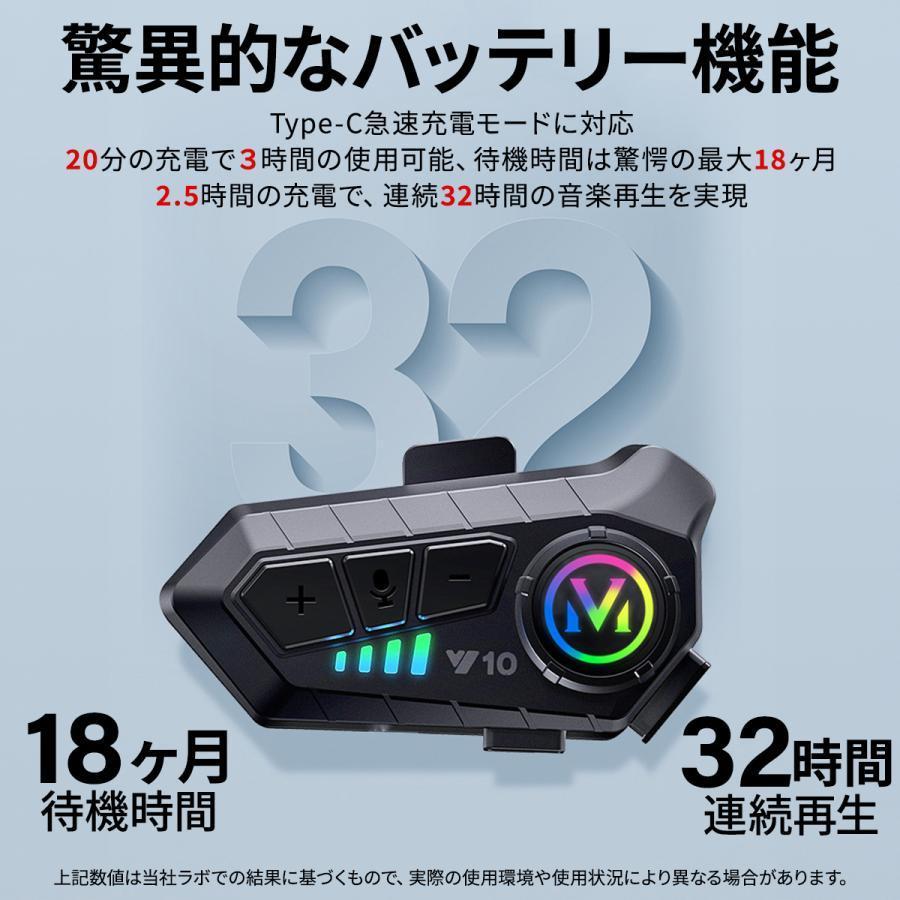 期間限定価格 バイク インカム 2台セット バイクインカム Bluetooth 5.3 日本語 音声 安い 長時間待機 防水 自動着信 イヤホン インターコム｜suncolor2｜02