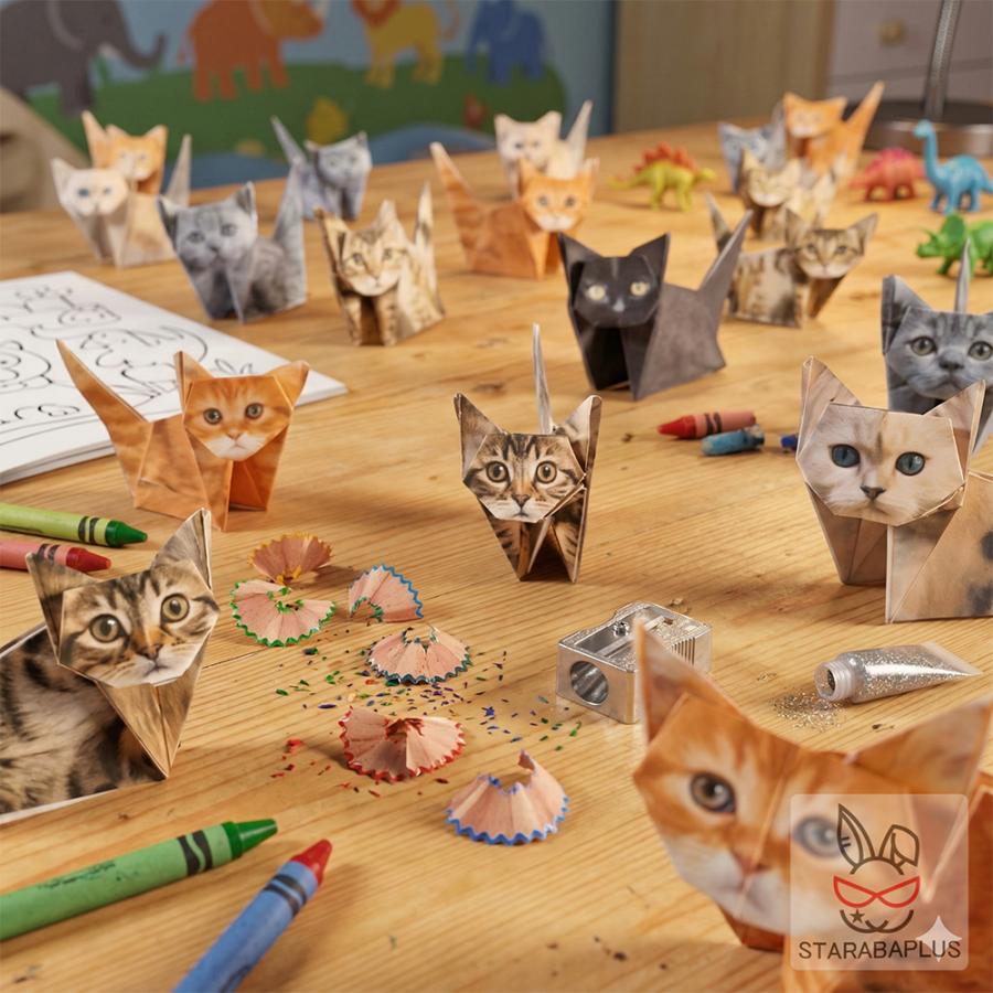 猫の折り紙 ねこの折り紙 リアル折り紙 かわいい おしゃれ 50匹の猫 3D リアル折り紙 ワンちゃんの折り紙 犬の折り紙 どうぶつの折り紙 メール便 ギフト |  | 05