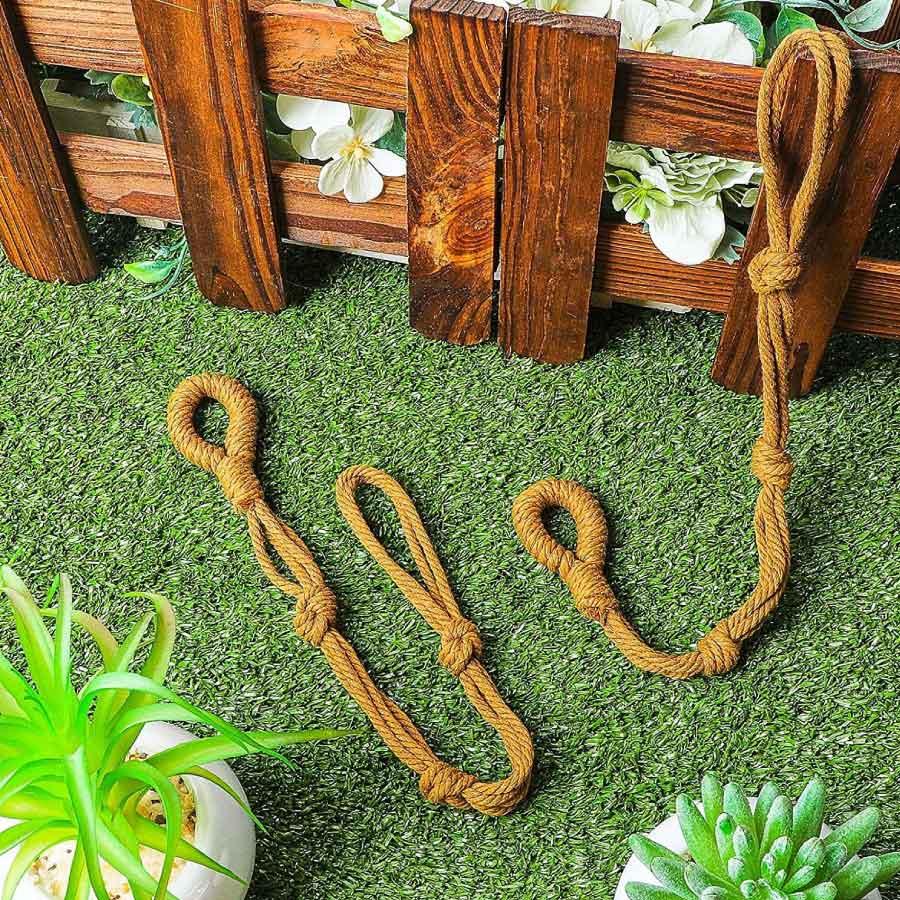 4個入り マクラメ植物ハンガーエクステンダー つり下げ フック延長 ロープ 植物 バスケット 植物の吊り下げ用 全長40cm ハンドメイド 植木鉢 装飾 送料無料 |  | 07