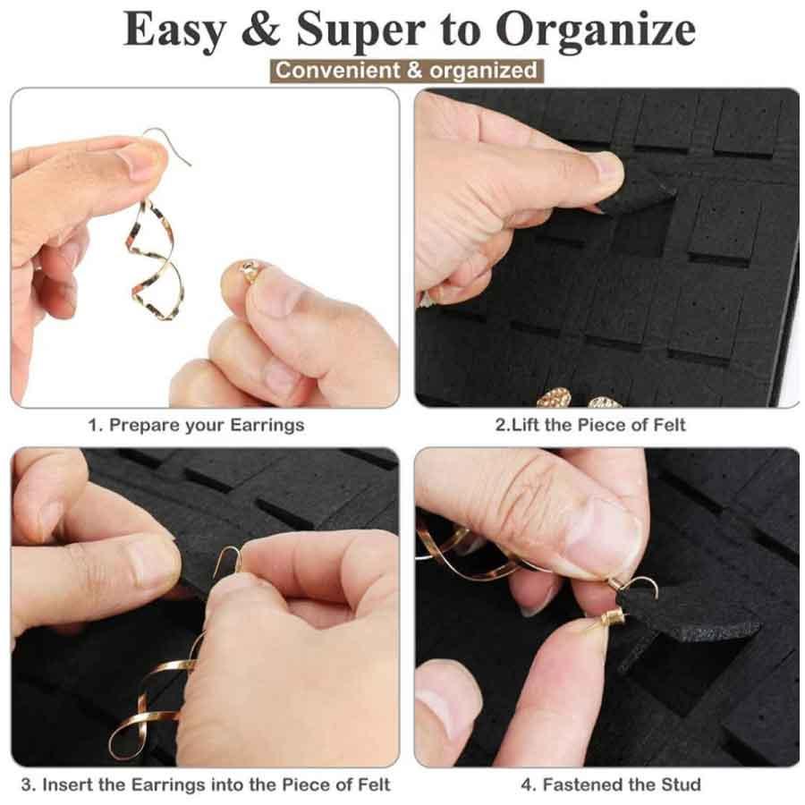 ジュエリー収納ボード 壁掛け 大容量 アクセサリー収納 ピアス イヤリング ネックレス ブレスレット 見せる収納 省スペース 3カラー ブラック レッド ナチュラル |  | 07