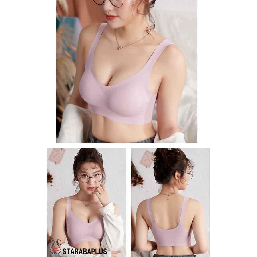 シームレスブラ レディース インナー 下着 透けにくい フィット感 楽 薄着 響かない ノンワイヤー ブラトップ ナイトブラ 肌着 クリックポスト 送料無料 |  | 08