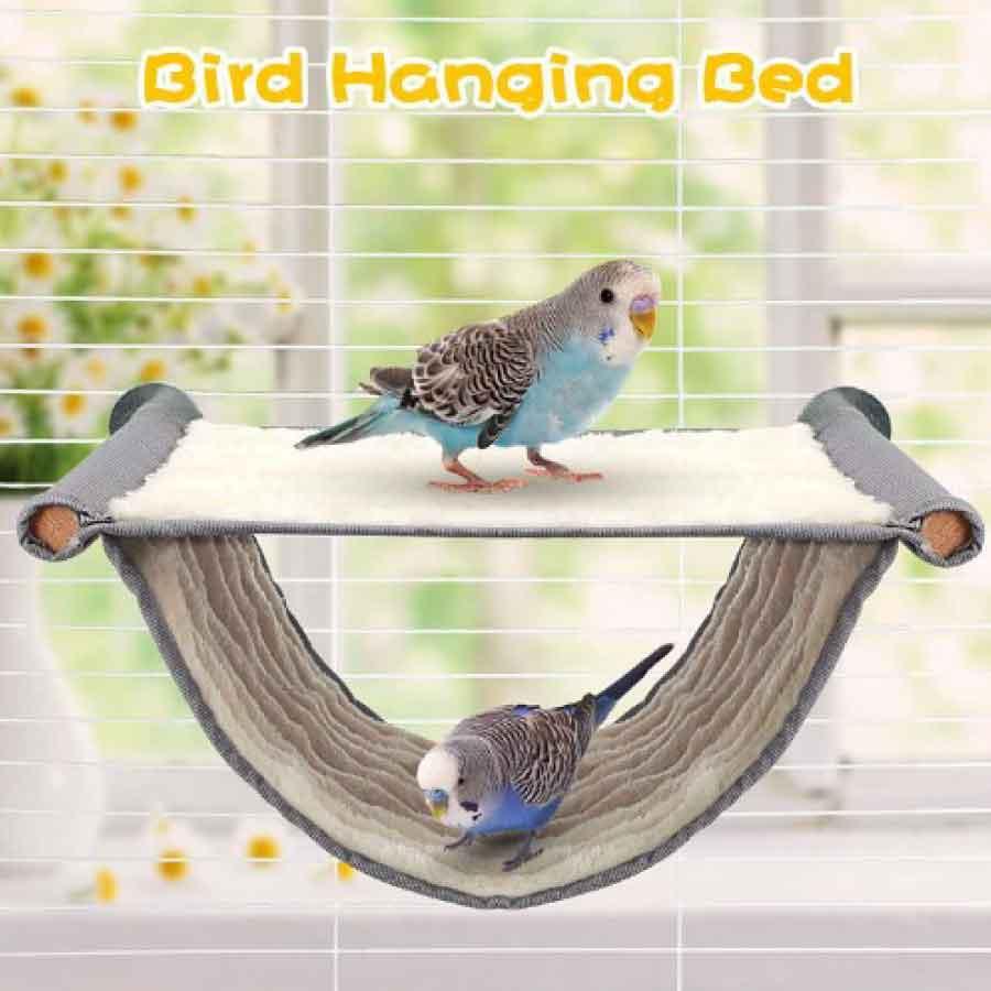 鳥寝床 デグー ハンモック 暖かい 小動物 家の巣 2層 バードテント インコ オウム 止まり木 遊び場 トンネル 取り外し可能 鳥のおもちゃ  送料無料 |  | 01