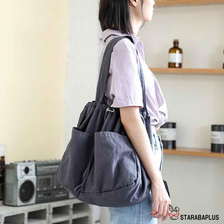 キャンバストートバッグ 大容量 シンプル 可愛い おしゃれ こなれ感 くすみカラー 外ポケット くたびれ 軽量 やわらかい 送料無料 |  | 01