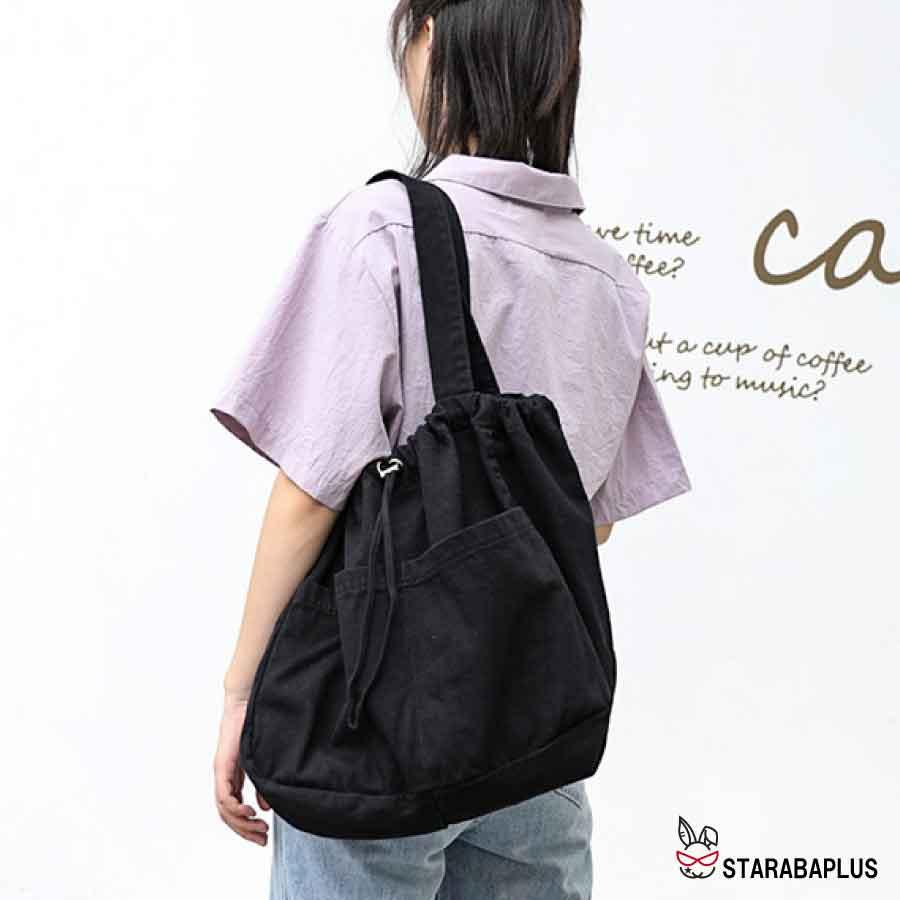 キャンバストートバッグ 大容量 シンプル 可愛い おしゃれ こなれ感 くすみカラー 外ポケット くたびれ 軽量 やわらかい 送料無料 |  | 04