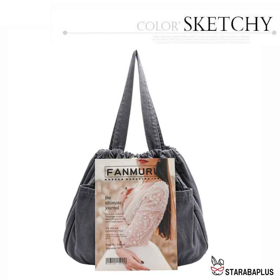 キャンバストートバッグ 大容量 シンプル 可愛い おしゃれ こなれ感 くすみカラー 外ポケット くたびれ 軽量 やわらかい 送料無料 |  | 05