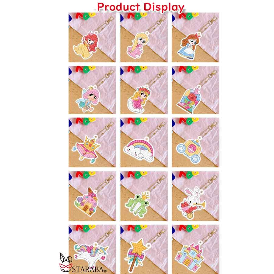 ダイヤモンドアート 手作り キーホルダー キット塗装 ビーズ DIY ラインストーン キラキラ ダイアモンド アート プレゼント 誕生日 美しい柄  送料無料 |  | 09