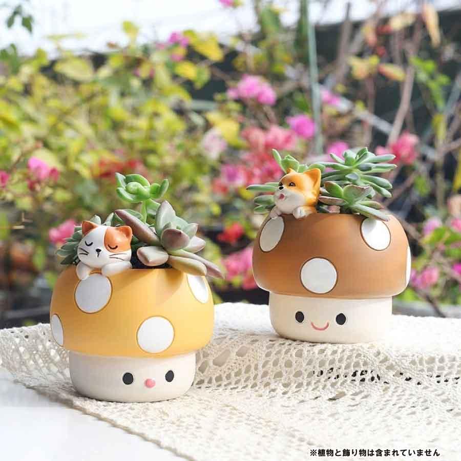 キノコ型植木鉢 母の日 鉢植え 可愛い多肉植物用鉢 動物フィギュア付きプランター 室内植物用可愛い鉢 プレゼント用ユニークな植木鉢 送料無料 |  | 06