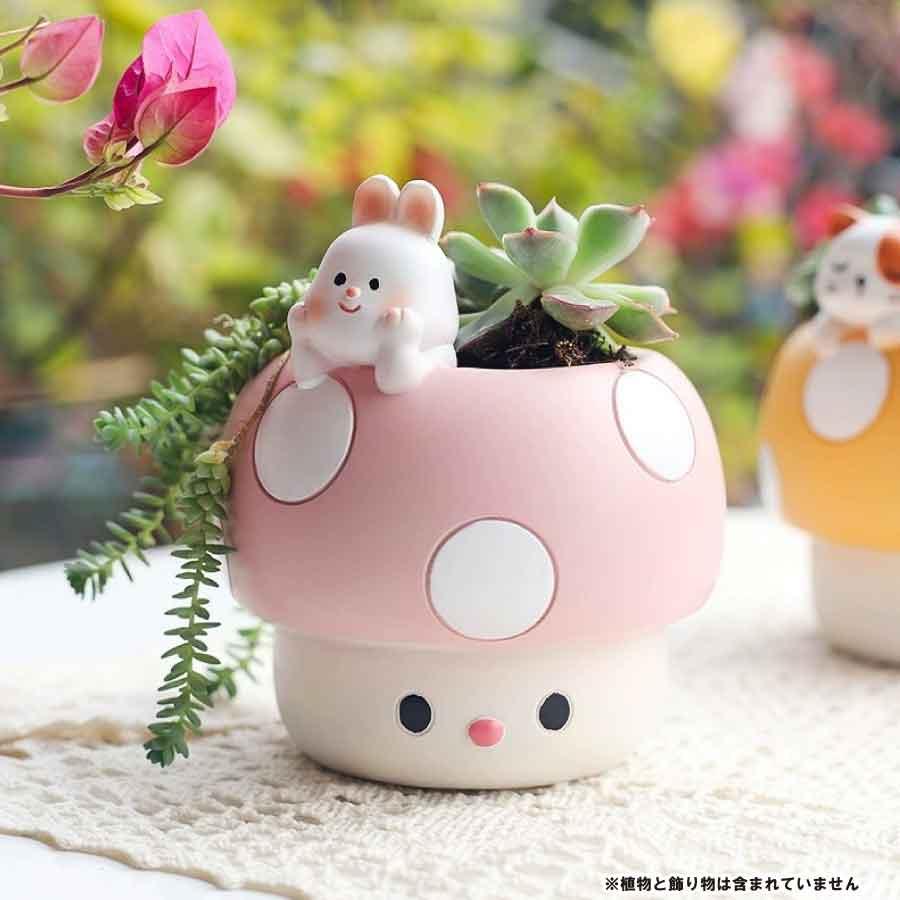 キノコ型植木鉢 母の日 鉢植え 可愛い多肉植物用鉢 動物フィギュア付きプランター 室内植物用可愛い鉢 プレゼント用ユニークな植木鉢 送料無料 |  | 07