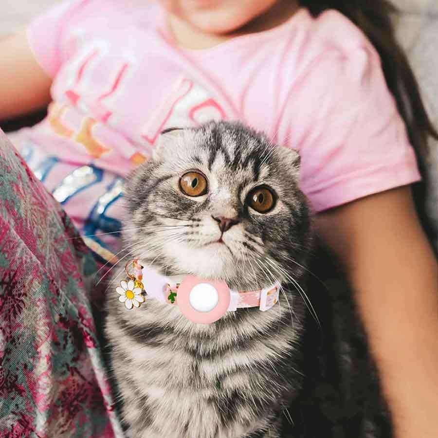 Airtag gps ペット 猫用首輪 追跡装置 エアタグ かわいい 首輪 安全首輪 犬猫 スマホ対応 gpsペット 光反射 調節可能 耐衝撃 安全バックル付き 送料無料 |  | 05