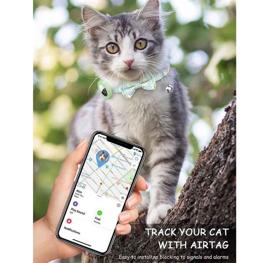 Airtag gps ペット 猫用首輪 追跡装置 エアタグ かわいい 首輪 安全首輪 犬猫 スマホ対応 gpsペット 光反射 調節可能 耐衝撃 安全バックル付き 送料無料 |  | 04
