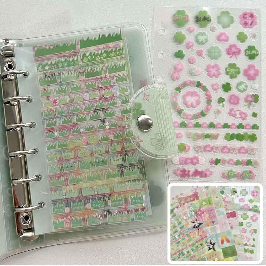 かわいい手帳セット シール収納ブック 可愛い 文具 小物 チャーム付き クリスマス プレゼント 誕生日 ギフト 子供 女の子 推し活グッズ 送料無料 |  | 07