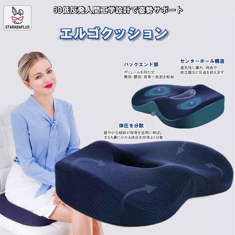 クッション お尻 テレワーク 在宅ワーク オフィス  低反発  腰痛 楽 長時間 事務所 送料無料 | 