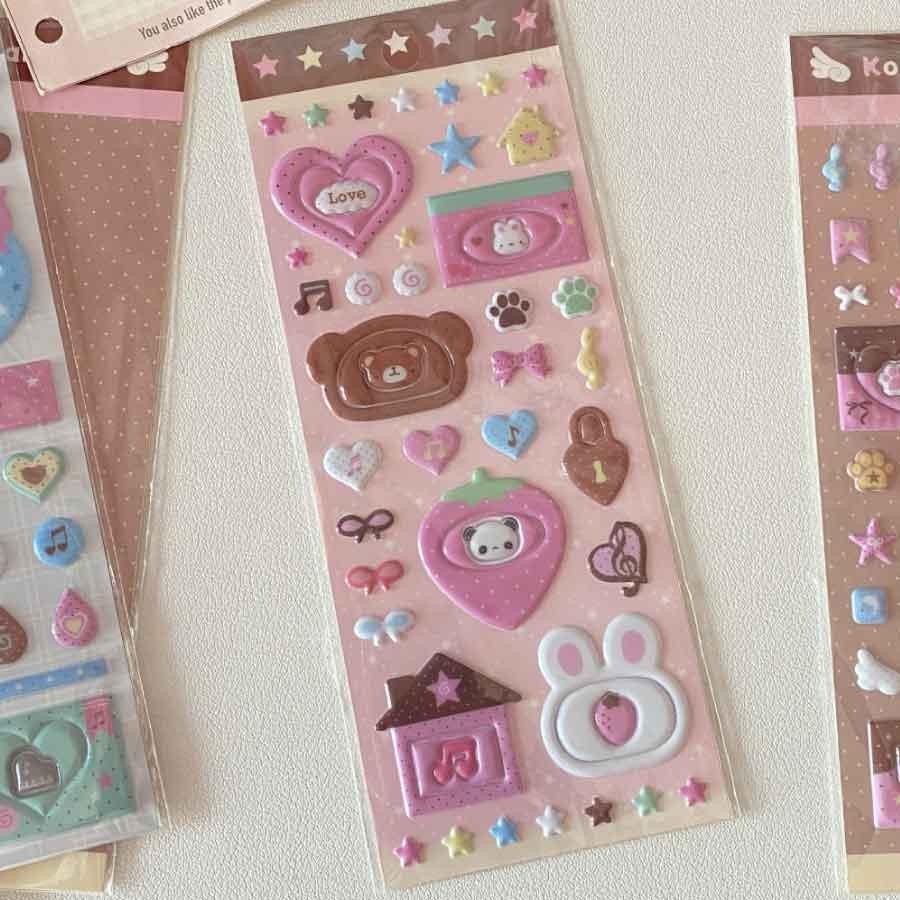 手帳 シール かわいい 4枚セット 手帳シール 手帳ステッカー シール デコシール キラキラ デコ おしゃれ 手帳用シール 送料無料 |  | 11