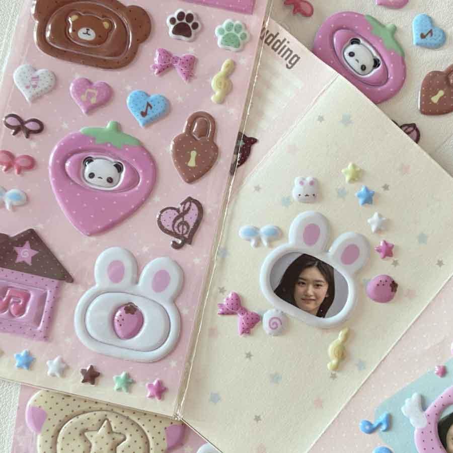 手帳 シール かわいい 4枚セット 手帳シール 手帳ステッカー シール デコシール キラキラ デコ おしゃれ 手帳用シール 送料無料 |  | 06