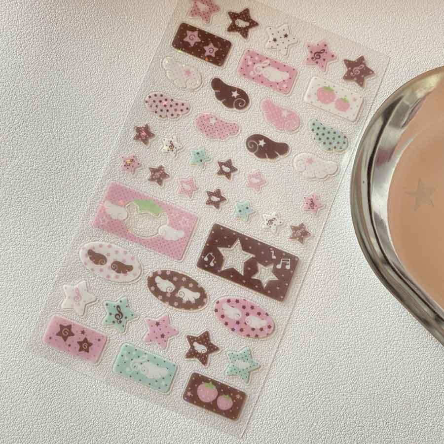 手帳 シール かわいい 4枚セット 手帳シール 手帳ステッカー シール デコシール キラキラ デコ おしゃれ 手帳用シール 送料無料 |  | 05