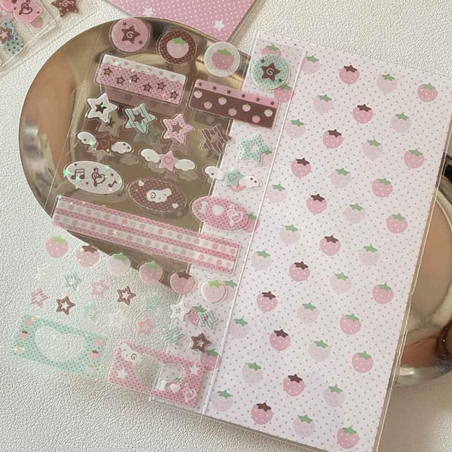手帳 シール かわいい 4枚セット 手帳シール 手帳ステッカー シール デコシール キラキラ デコ おしゃれ 手帳用シール 送料無料 |  | 06