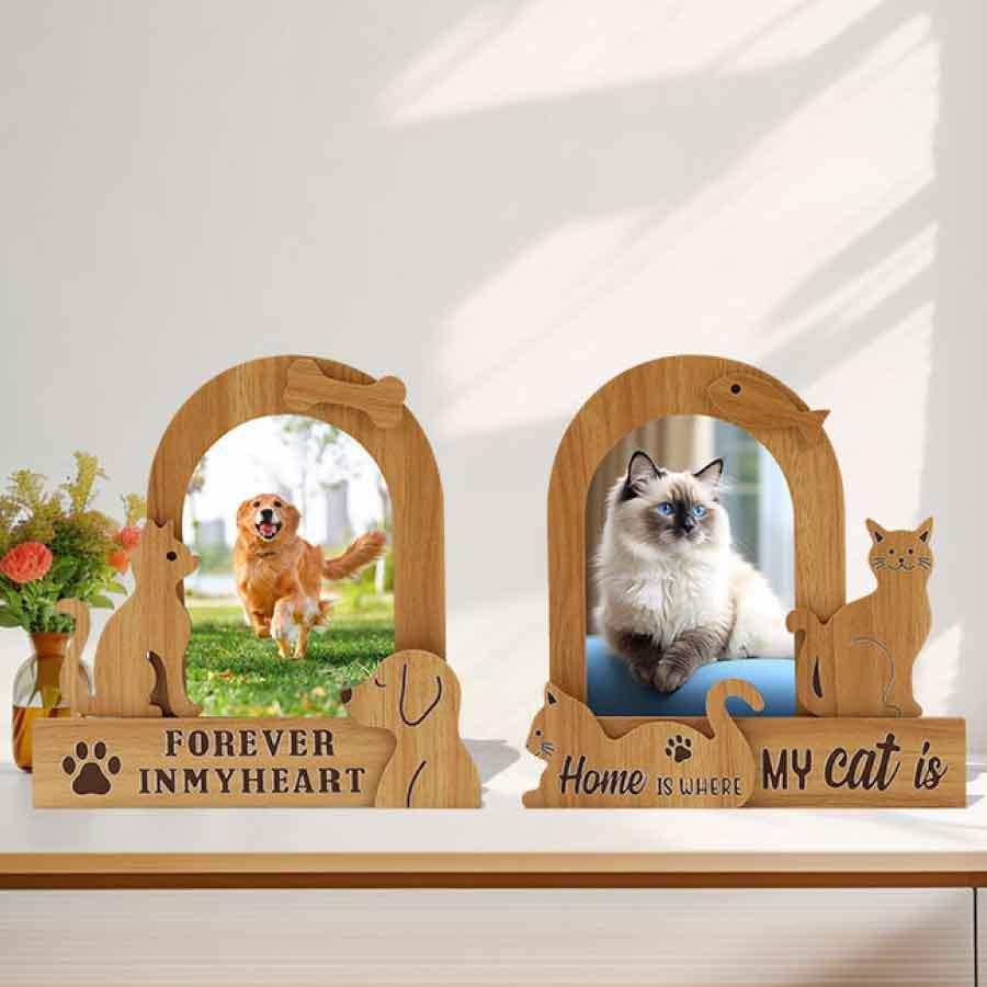 ペット メモリアル フォトフレーム 犬 猫 木製 写真立て 2デザイン おしゃれ 供養 送料無料 |  | 06