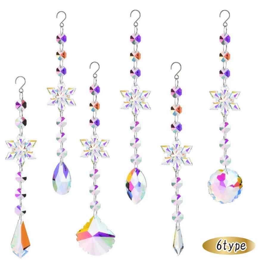 サンキャッチャー 雪の結晶 氷 プリズム 北欧 雑貨 インテリア 風水 開運 幸運 部屋 窓辺 吊り下げ ディスプレイ オーナメント キラキラ ギフト |  | 07