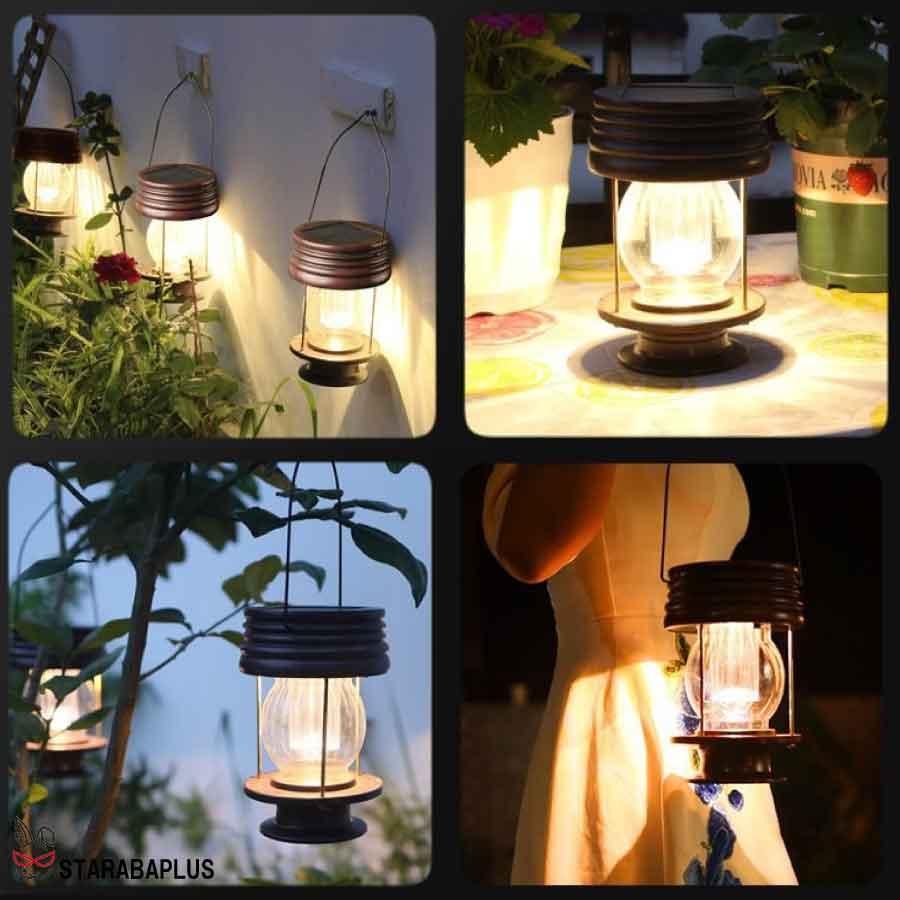 レトロ ランタン ガーデンライト LED ソーラー式 ソーラー充電  防水 ライト 光 自動 屋外照明 庭 ガーデン 長寿命 おしゃれ 送料無料 |  | 04