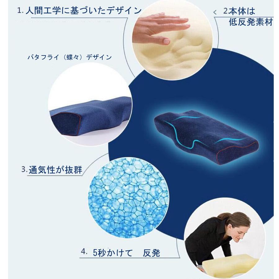 枕 まくら いびきでお悩みの方に 寝姿勢サポート 低反発まくら 首元フィット 横向け 横向き寝 仰向け 人間工学 頸椎サポート 快眠枕 安眠枕 整体枕 洗えるカバー |  | 05