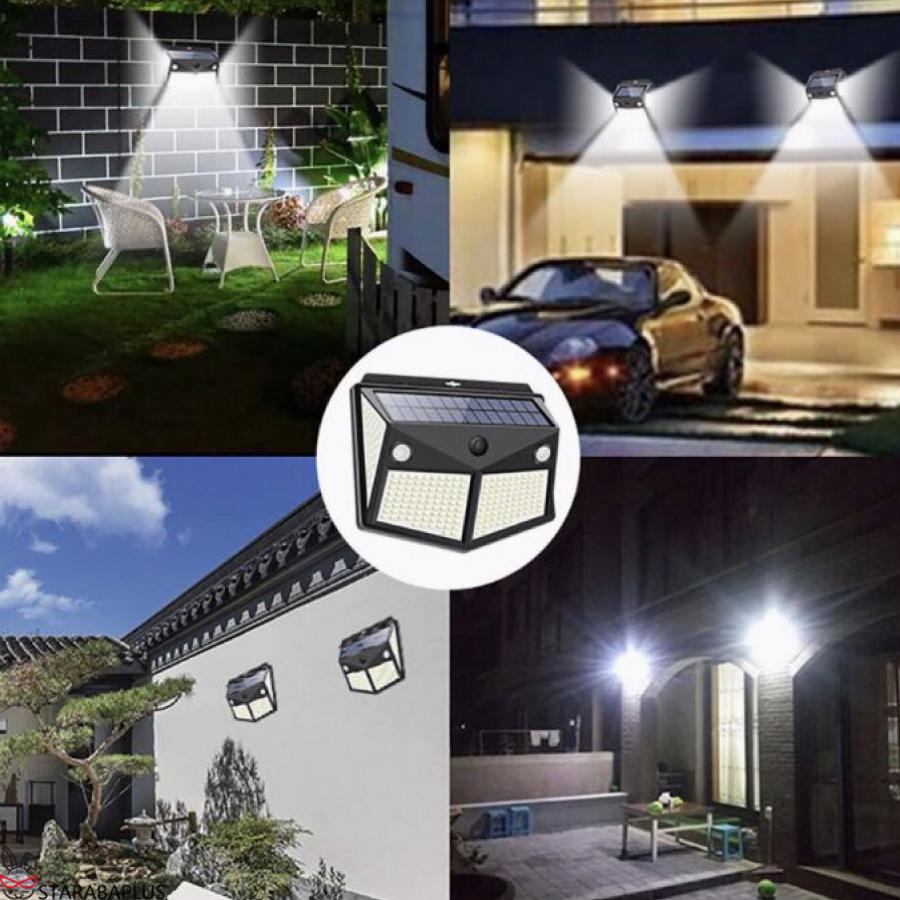 280LED センサーライト ソーラーライト ４面発光 知能モード 防水 人感センサー自動点灯 ガーデンライト 壁掛け 庭先 表玄関 駐車場 送料無料 |  | 07